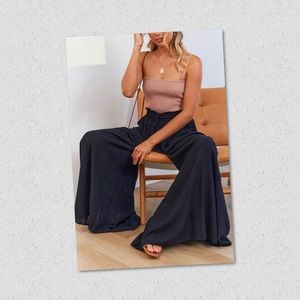 NWT High Waist Wide Leg Pants Sz M